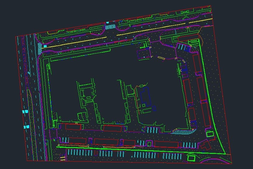 Aerotas drone survey linework and site model visual.